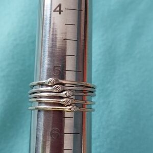 White Gold Diamond Seed Stacking Rings